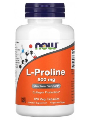 Отдельные аминокислоты NOW L-Proline 500 mg (120 капс.)