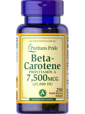Отдельные витамины Puritan's Pride Beta Carotene Provitamin A 7500 mcg (250 капс.)
