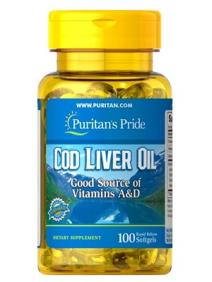 Puritan's Pride Cod Liver Oil with Vitamin A&D (100 капс.)