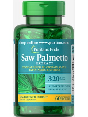 Повышение либидо и потенции Puritan's Pride Saw Palmetto Extract (60 софт.)